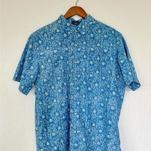 Worn Once. Reyn Spooner Blue Floral Button-Down Shirt